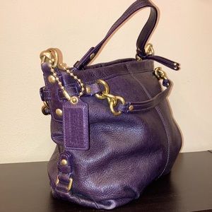 Purple leather Coach purse